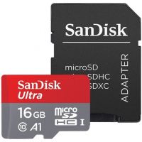 microSD SanDisk Ultra 16GB Class 10 Memory Card with SDHC Adapter SDXC adapter