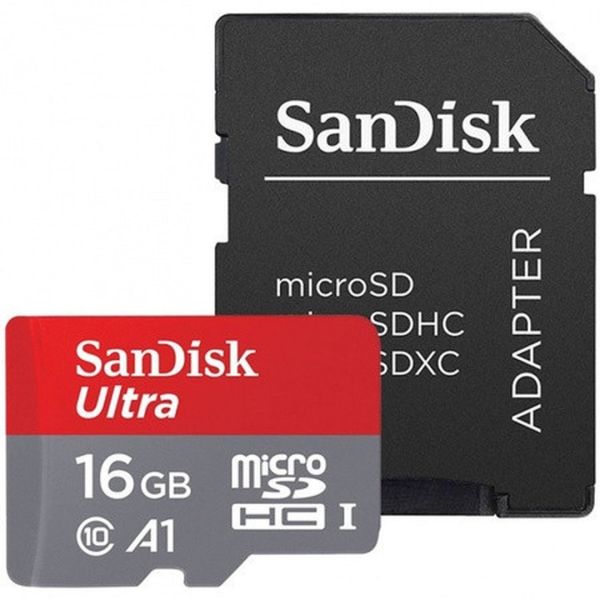 Карта памяти microSD SanDisk Ultra 16GB class 10 c переходником SDHC адаптер SDXC