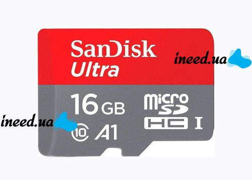 microSD SanDisk Ultra 16GB Class 10 Memory Card with SDHC Adapter SDXC adapter