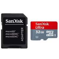 SanDisk Ultra 32GB class 10 microSD card with SDHC adapter SDXC adapter