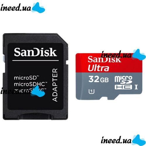 SanDisk Ultra 32GB class 10 microSD card with SDHC adapter SDXC adapter