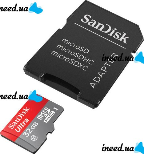 SanDisk Ultra 32GB class 10 microSD card with SDHC adapter SDXC adapter