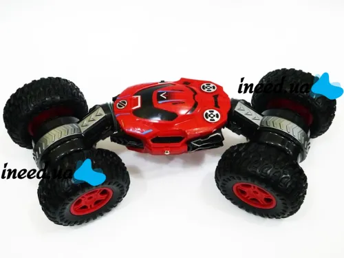 Stunt car shifter Dance Monster RQ-2028 Red on radio control, Transformer all-terrain vehicle on the control panel, Red