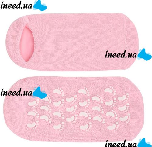 Moisturizing Gel Socks for pedicure SPA Gel Socks Pink, Cosmetic Socks for SPA Treatments with anti-slip coating and Moisturizing gel