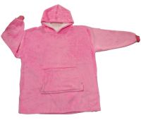 Толстовка-плед з капюшоном Huggle Hoodie Ultra Plush Blanket 2в1 унісекс оверсайз худі плюшевий плед з рукавами на флісі 74х110 см рожева