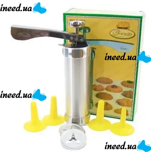 Професійний кондитерський шприц прес для печива і крему Biscuits EL-2066 11 насадок, Шприц пістолет для десертів і тіста з насадками