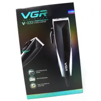 Мужская профессиональная машинка VGR V-033 для стрижки волос Электрическая Триммер бритва для окантовки бороды и усов со сменными насадками 9W Черный