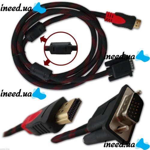 GBX HDMI-VGA High Speed Cable ( V1.4 ) 1.5M Adapter Cable Adapter hdmi vga cable adapter gold plated reinforced
