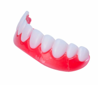 Removable veneers for Perfect smile veneers teeth with a case. Hollywood smile false teeth, mouthguards, dental pads top, bottom