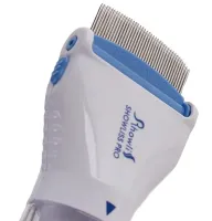 Электрическая расческа для удаления вшей и гнид Licetec V-Comb WN-38 с вакуумом, Гребень от блох с насадкой из нержавеющей стали для животных Белая
