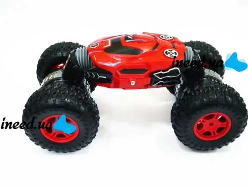 Stunt car shifter Dance Monster RQ-2028 Red on radio control, Transformer all-terrain vehicle on the control panel, Red