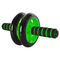 Double roller for the press + Profi Sports mat, Gymnastic simulator double wheel with neoprene handles for the press with a mat YY-1601