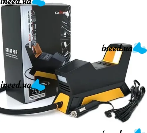 Автомобільний компресор CarSun Air Pump C1809 - 1 для підкачки шин 150 PSI від прикурювача 12V, Насос з цифровим дисплеєм і ліхтариком, Автокомпресор