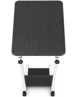 Dujeff HN-640 Bedside Coffee Table on Wheels—Side Table with Rectangular Top and Adjustable Height, 60 x 40 x 80 cm, Gray