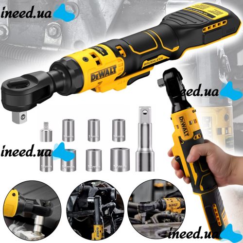 Акумуляторний кутовий гайковерт тріскачка DeWalt DCF512D1 48V безщітковий електроінструмент для відкручування і закручування болтів і гайок 1/2 X-474