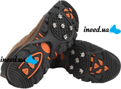 Ice walkers with prefabricated spikes for shoes size 36-45, rubber pads from ice, shoe ladders with metal spikes for walking on ice