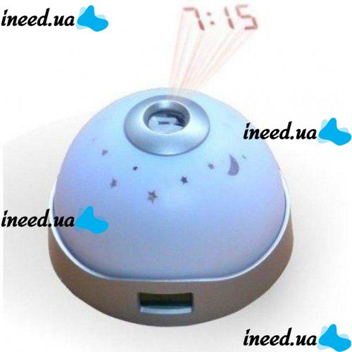 Часы с проектором на потолок, ночник с проекционными часами Night light 2091 Часы-Ночник звездное небо