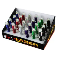 LED Laser Pointer Pathfinder SL-9617 2in1 Red Laser with Battery Keychain, Laser Designator Flashlight 2LED MXKPG-003 7cm with Keychain