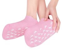 Moisturizing Gel Socks for pedicure SPA Gel Socks Pink, Cosmetic Socks for SPA Treatments with anti-slip coating and Moisturizing gel