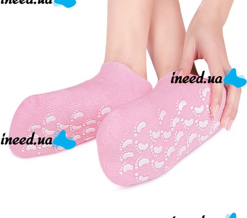 Moisturizing Gel Socks for pedicure SPA Gel Socks Pink, Cosmetic Socks for SPA Treatments with anti-slip coating and Moisturizing gel