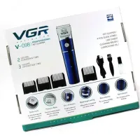Професійна бездротова машинка для стрижки тварин VGR V-098 Pro акумуляторна для грумінгу собак і кішок 2 швидкості 4 насадки з індикатором