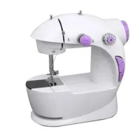 Professional Sewing Machine 4 in 1 Mini Sewing Machine SM-202A (WJ-08), Portable Mini Sewing Machine 201 with Adapter and Pedal for Home White