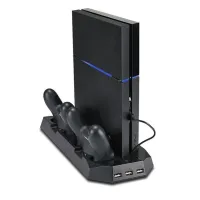 PS4 Slim, Pro Skytech 5 in 1 Game Console Stand Charging Dock for Playstation 4 Joysticks Stand with Cooling and USB Hub