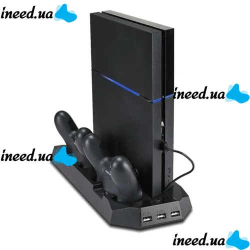 PS4 Slim, Pro Skytech 5 in 1 Game Console Stand Charging Dock for Playstation 4 Joysticks Stand with Cooling and USB Hub