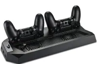 PS4 Slim, Pro Skytech 5 in 1 Game Console Stand Charging Dock for Playstation 4 Joysticks Stand with Cooling and USB Hub
