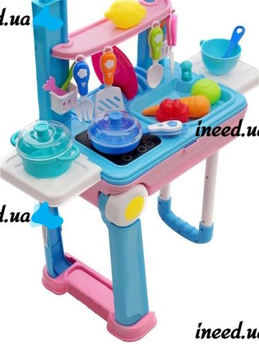 Children's Educational Playset kitchen Happy Chef 2in1, Large children's kitchen in a suitcase on wheels 678-206A