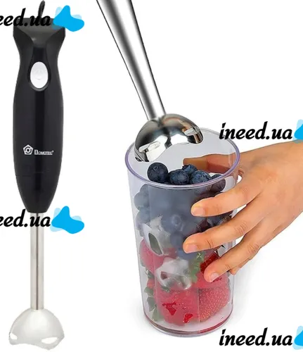 Domotec MS-5101 Submersible Hand Blender with 350W Metal Leg , Universal Electric Kitchen Chopper Domotec MS5101 350W Black