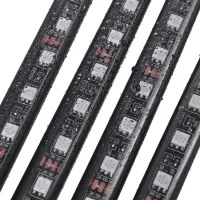 Car RGB LED Backlight RL-415 with Microphone from Cigarette Lighter for Car Interior, Waterproof Bluetooth Tape for iPhone Android