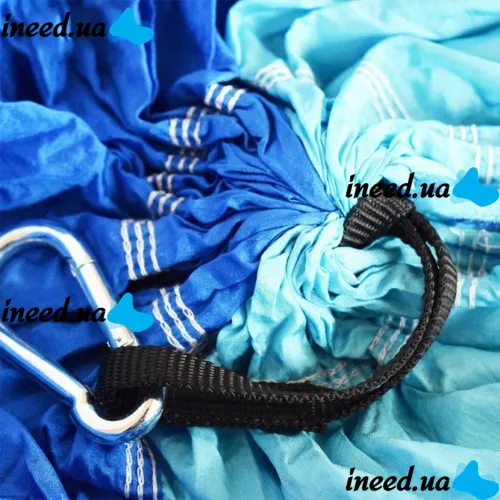 Підвісний туристичний нейлоновий гамак Hammock With Net Blue до 200 кг з москітною сіткою для кемпінгу, Похідний гамак 263х135 Синій