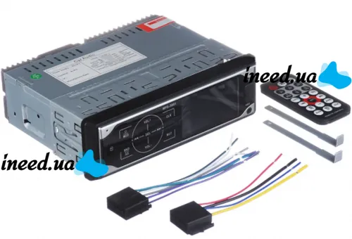 Universal car radio 1DIN ISO Pioneer MP3-3881 with touch buttons and remote control, Touch radio player in the car with USB and SD