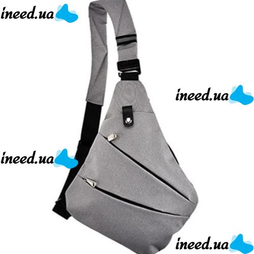 Тактическая нагрудная сумка мессенджер Cross Body однолямочная, Водонепроницаемая мужская барсетка через плечо, Сумка Кросс боди, Серая