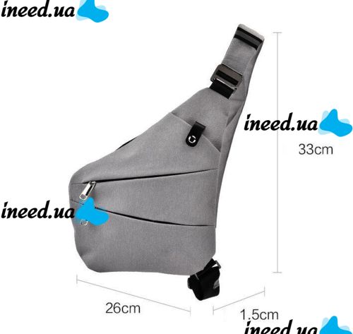 Тактическая нагрудная сумка мессенджер Cross Body однолямочная, Водонепроницаемая мужская барсетка через плечо, Сумка Кросс боди, Серая