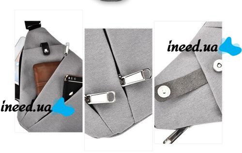 Тактическая нагрудная сумка мессенджер Cross Body однолямочная, Водонепроницаемая мужская барсетка через плечо, Сумка Кросс боди, Серая