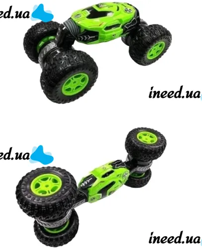 Трюковая машинка перевертыш Dance Monster RQ-2028 Green на радиоуправлении, Вездеход трансформер на пульте управления, Зеленая
