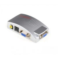Universal VGA-RCA AV + S-Video TV Converter from VGA to RCA Tulips for connecting from PC to TV.