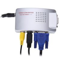 Universal VGA-RCA AV + S-Video TV Converter from VGA to RCA Tulips for connecting from PC to TV.