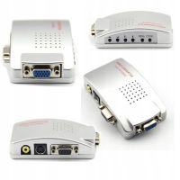 Universal VGA-RCA AV + S-Video TV Converter from VGA to RCA Tulips for connecting from PC to TV.