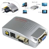 Universal VGA-RCA AV + S-Video TV Converter from VGA to RCA Tulips for connecting from PC to TV.