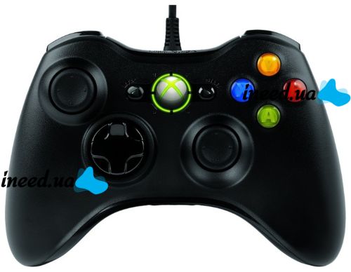 Проводной джойстик Microsoft Xbox 360 Black Оригинал Черный