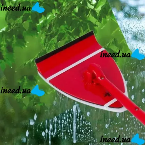 Універсальна щітка Pane DR by Fuller Brush для миття вікон і стекол з телескопічною ручкою, щітка скребок для чищення дзеркал з насадками Червоний