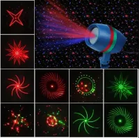 Кольоровий вуличний лазерний проектор Star Shower Motion Laser Light для прикраси будинку і вулиці, Новорічна Вулична лазерна підсвітка 12 програм