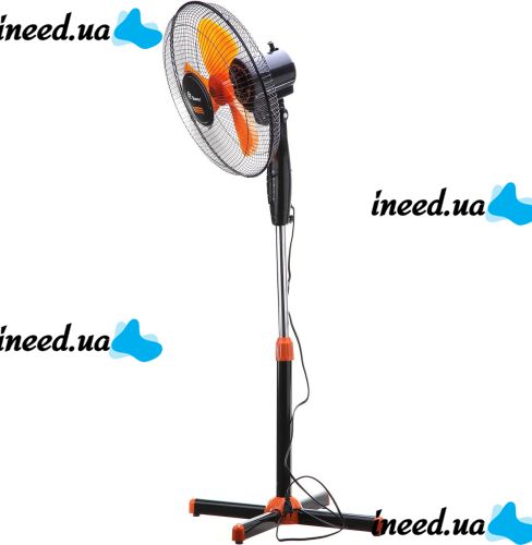 Domotec MS-1619 40 cm stand fan 16" inch 40W Domotec Orange floor fan on telescopic leg with swivel and tilt