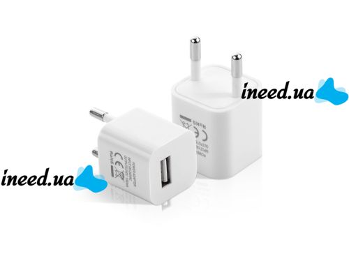USB Adapter - Charging White 220V 1A Cube, Power supply