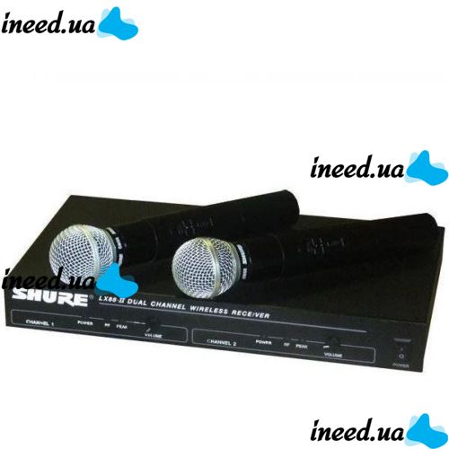 Радіосистема SHURE UHF LX 88 III, 2 бездротових мікрофона в кейсі
