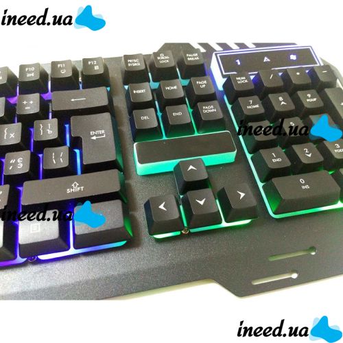USB провідна комп'ютерна клавіатура Kronos KW - 900 з підсвічуванням Black