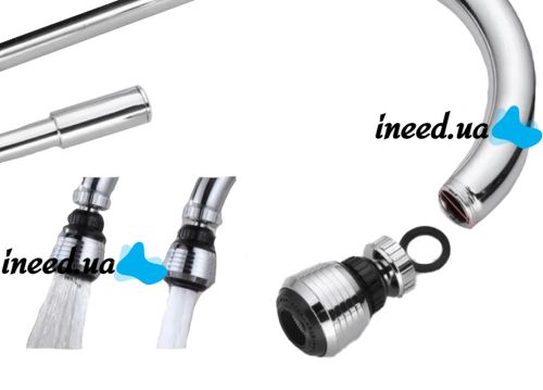 Universal rotary nozzle on the faucet for saving water Water Saver, Aerator on the mixer with a twist for adjusting water, Water Saver
